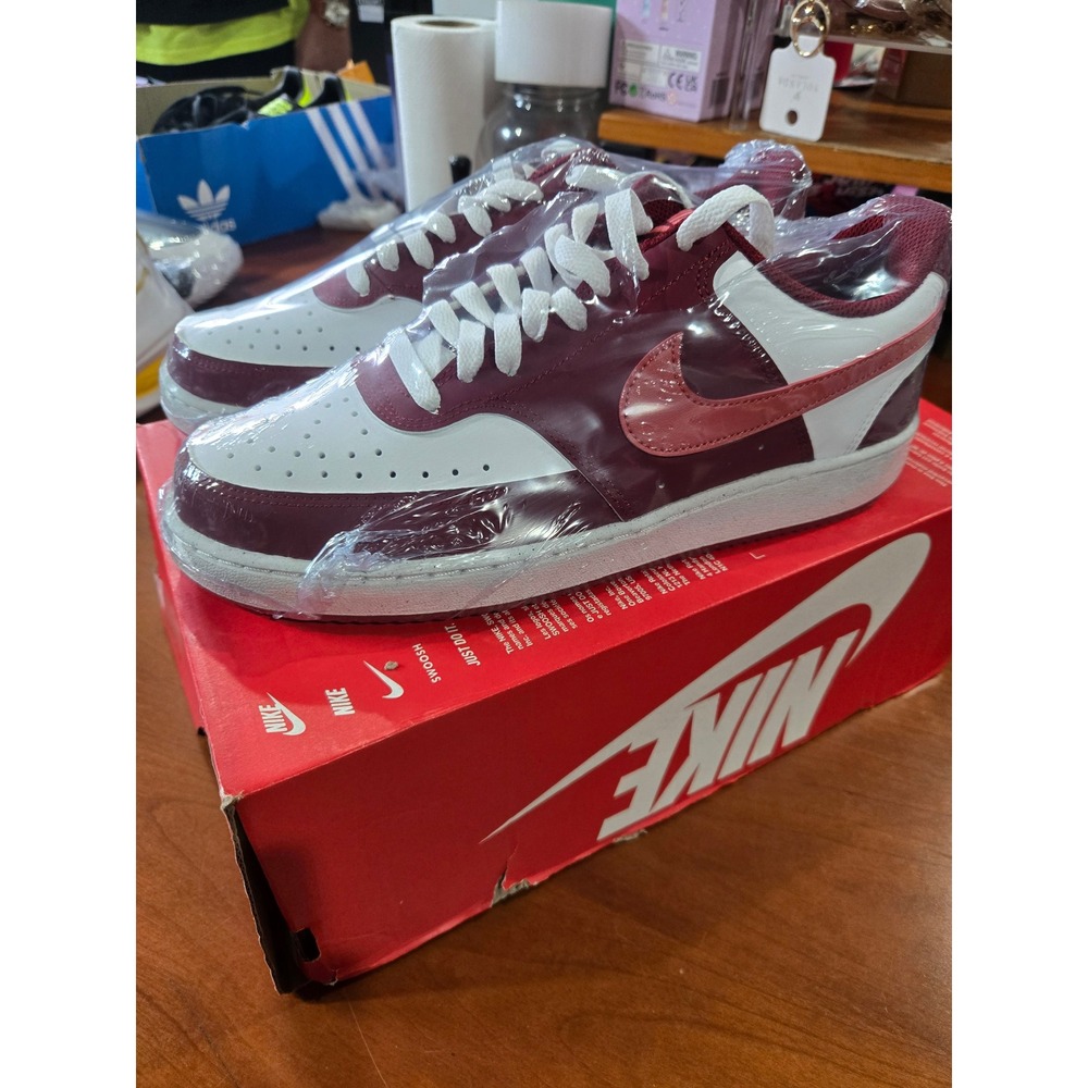 Nike Court Vision Low P NBK Team Red Adobe White Sneakers IM1652-601 Mens 7.5